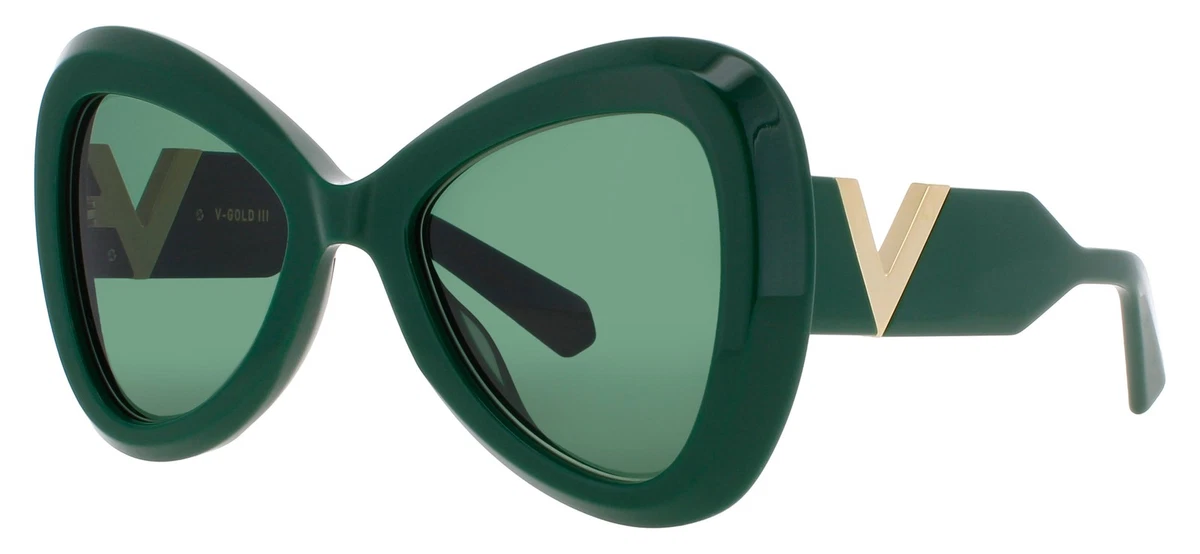 Valentino Women Sunglasses Havana Green Square XXII VLS-106 X NEW AUTHENTIC Valentino XXII VLS-106B-53 Brown Tortoise Women Sunglasses  main image 3