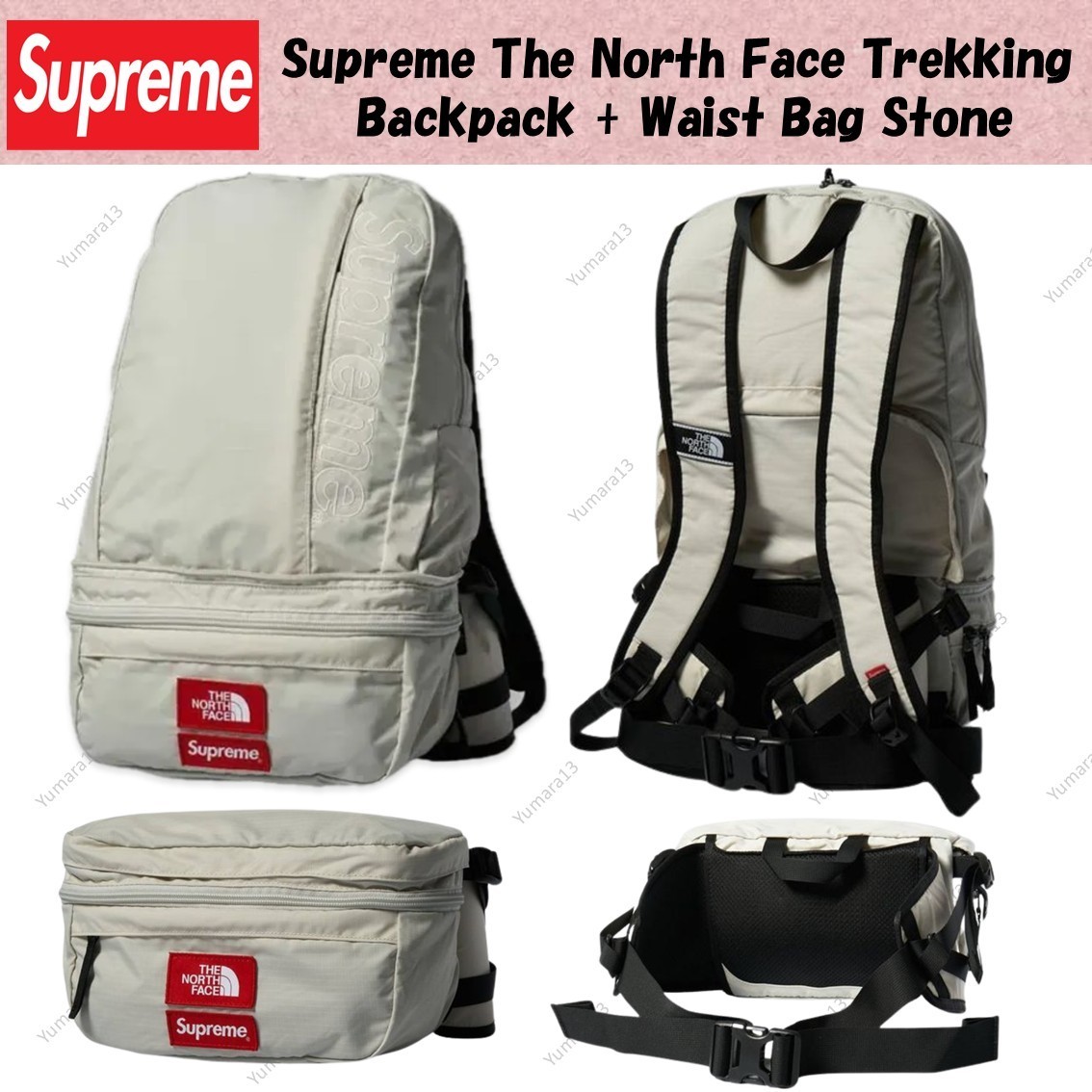 Supreme The North Face Mochila de Trekking + Bolsa de Cintura Piedra