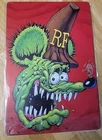 Rat Fink Red Headshot Style TIN VINTAGE WALL SIGN HOT ROD Used