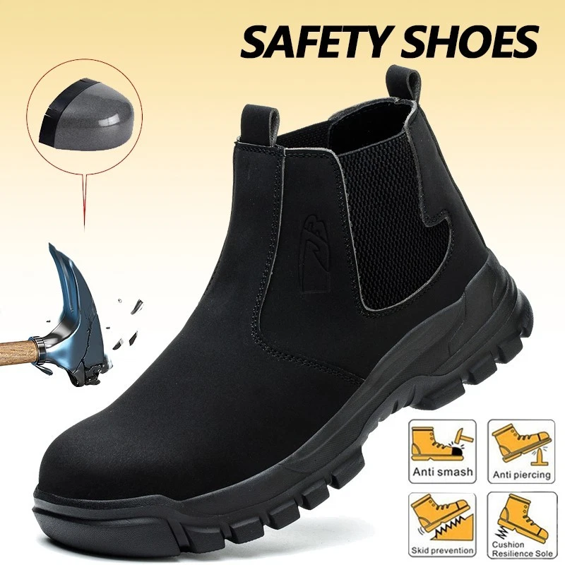 Waterproof Work Shoes Steel Toe Men Safety Shoes advanced non-slip traction