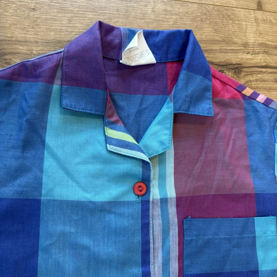 Винтажная рубашка и юбка на пуговицах You Babes синяя/фиолетовая клетчатая 2 штуки девочка маленькая - Изображение 4 из 4