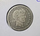 1892-O Barber Dime Coin. Very nice details. First year minted.