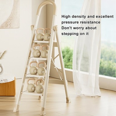 Lightweight Portable Stepladder with Anti-Slip Pedal 4 Step Folding Ladder 
