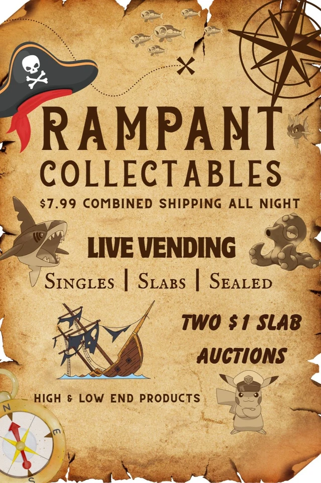 Rampant Tuesdays┃Live Vending┃$1 Starts┃Singles┃Slabs┃Sealed