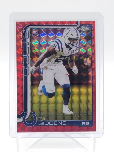 2025 Topps Chrome Football Red Geometric Refractor DJ Giddens #390