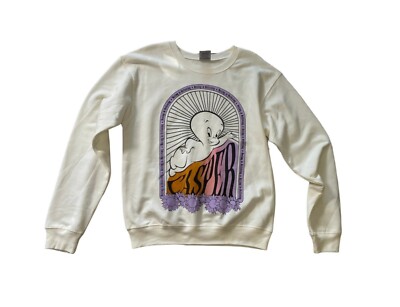 Casper The Friendly Ghost Women's Soft Fleece Sweatshirt Juniors Sz S 3/5