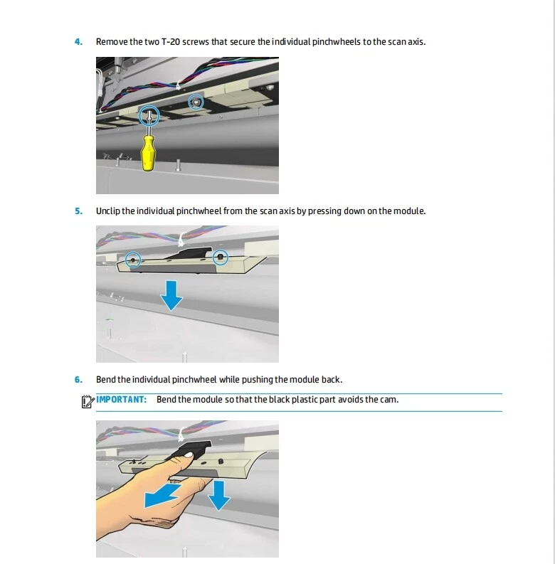 Complete Pinch Wheel Assy B4H70-67101 B4H69-67045 For HP Latex 3xx 110 560 570 - Image 4 of 4