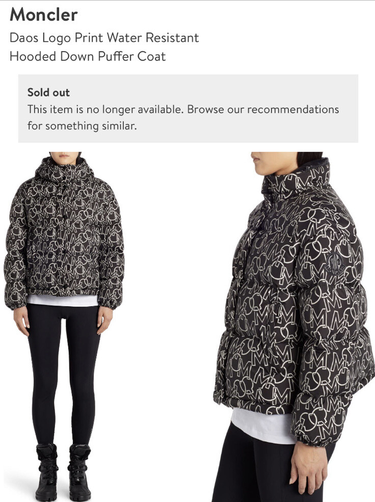 Moncler Daos Logo Print Water Resistant Hooded Down Puffer Moncler Daos Logo Print Water Resistant Hooded Down Puffer