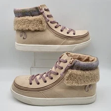 Billy Footwear Cuff Kids 7 Womens 8-8.5 Tan Soft Zip Ankle Boot Booties Sneakers