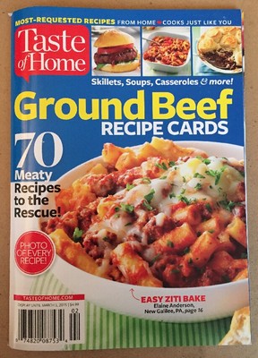 Taste Of Home Ground Beef Recipe Cards (DIGEST SIZE) Casserole '15 FREE SHIPPING