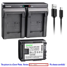 Kastar Battery Dual Charger for Canon BP-808 CG800 Canon VIXIA HF M301 Camcorder