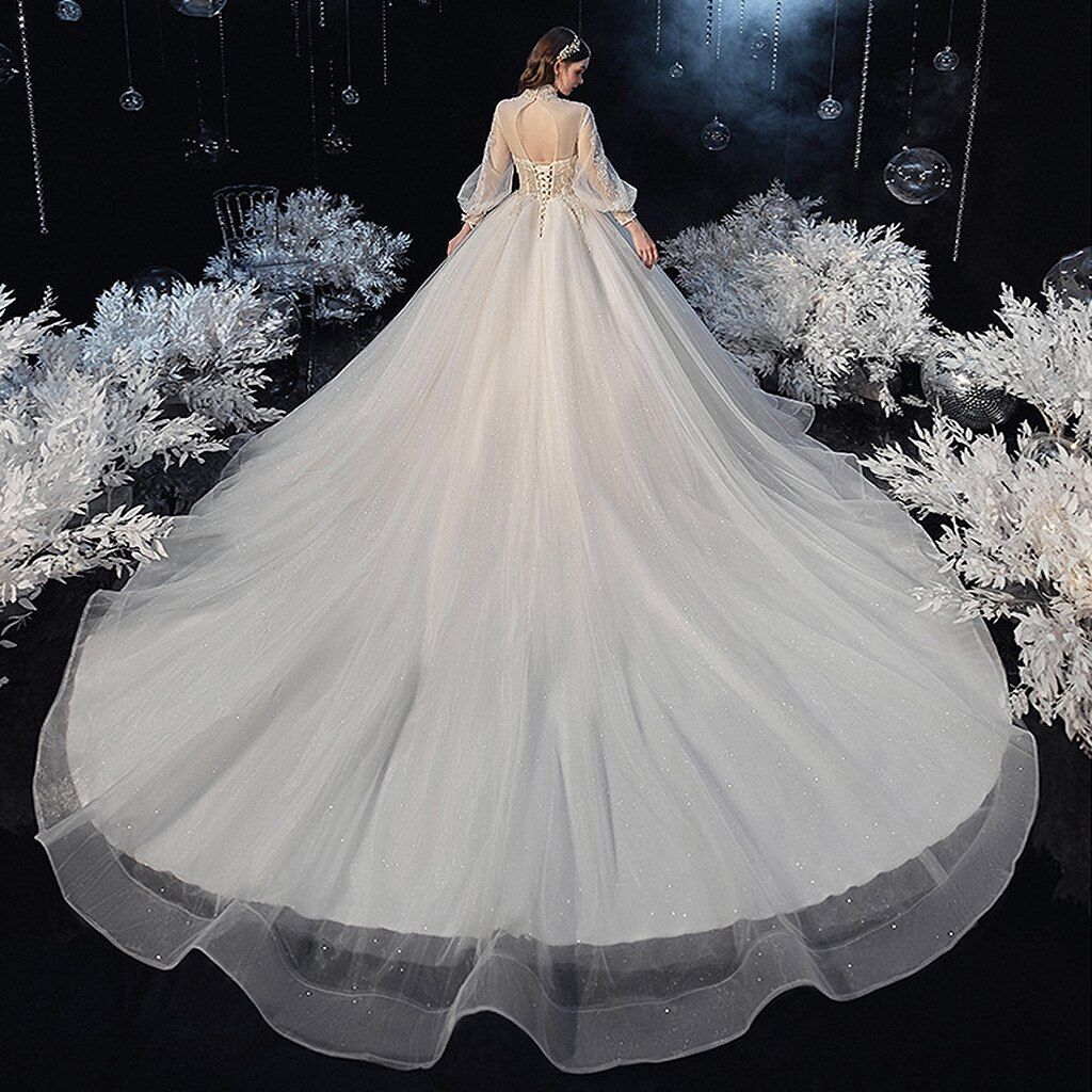 その他 krystal princess wedding Celestial Wedding Dress,beaded Crystal Pearl Ivory Champagne