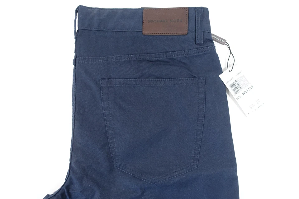 MICHAEL KORS NAVY BLUE 33X34 TAILORED FIT CLOTH TWILL STRETCH JEANS MENS NWT NEW - Image 4 of 4