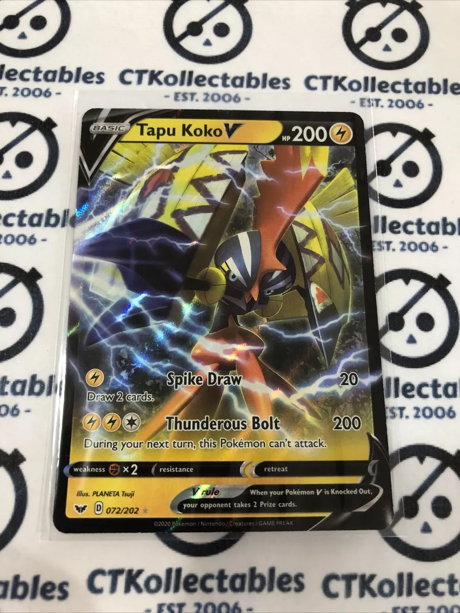 Carta Pokemon Tapu Koko V Português 72/202 Card Original Copag