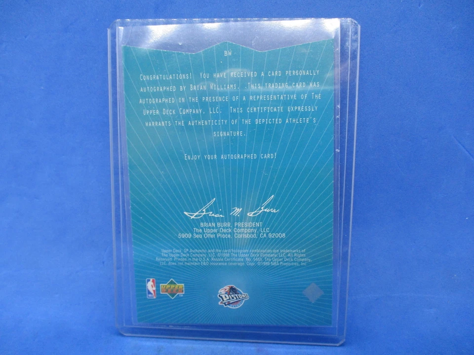 1997-98 Upper Deck SP Sign of the Times Brian Williams (Bison Dele) Auto #BW NM - Image 2 of 2