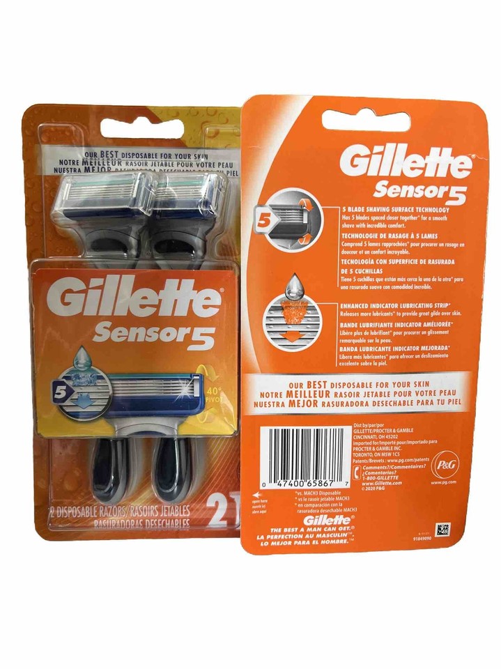 1 Gillette Sensor5 Men's Disposable Razors total 4 Count | eBay