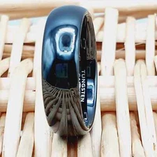 Promise Band for Men Women Modern Wedding Ring Comfort Fit Simple Black Tungsten