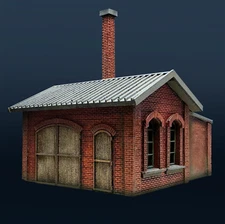 RWD 1:87 HO Scale Laser Cut Kit - Brick Workshop | Warehouse | Craftsman Kit NIB