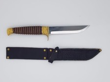 COLTELLO ARTIGIANALE STILE MEDIOEVALE LAMA IN ACCIAIO 460 CACCIA PESCA SURVIVAL