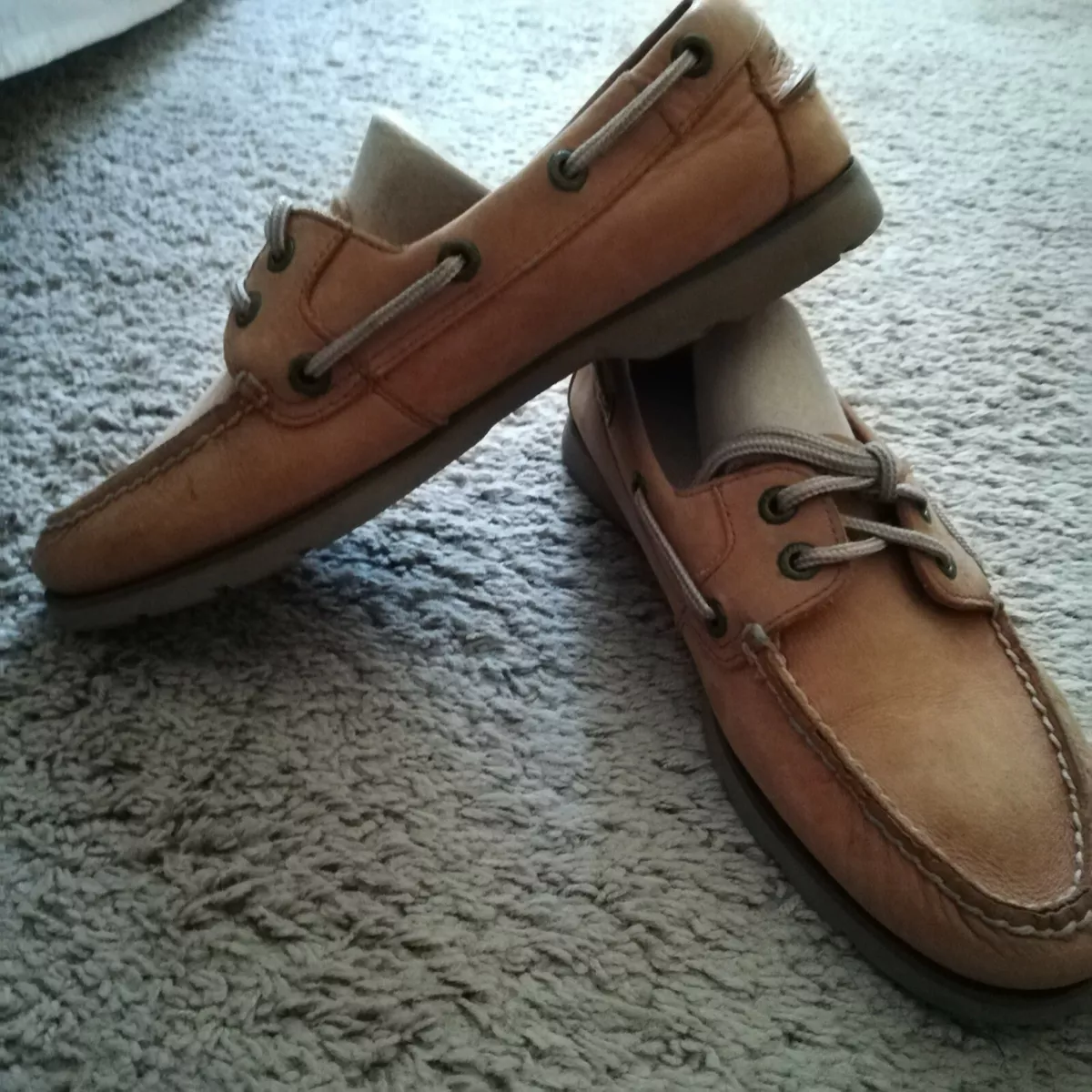 Men s Tan Sperry Boat Shoes School Uniform Sz 8