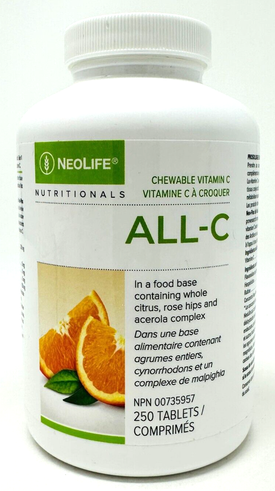 NeoLife All-C 250 Chewable Vitamin C Tablets NEW/SEALED, EXP 5/2026