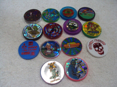 ~~ Lot Of 14 of Pog Slammers  Skulls,Sure Shot and Tazmanian  and More   Nice ~~
