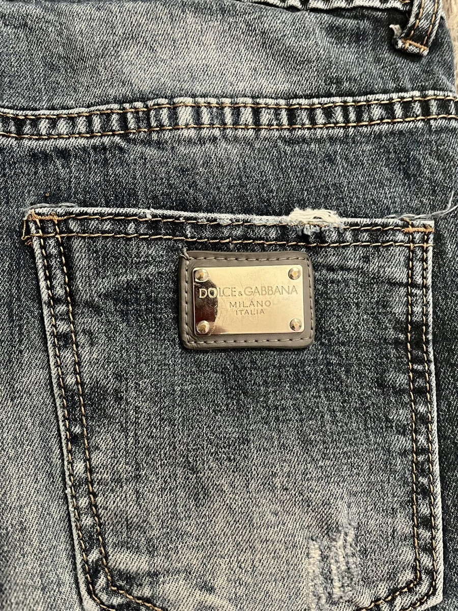 Dolce & Gabbana 14 GOLD Distressed Blue Denim Jeans Mens Sz Dolce & Gabbana 14 GOLD Distressed Blue Denim Jeans Mens Sz