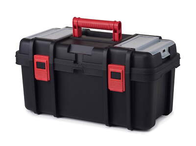 19-inch Toolbox, Plastic Tool and Hardware Storage, Black