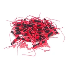 TOMTO 120pcs Fishing Bobber Float Stops with Glow Beads (red Black)