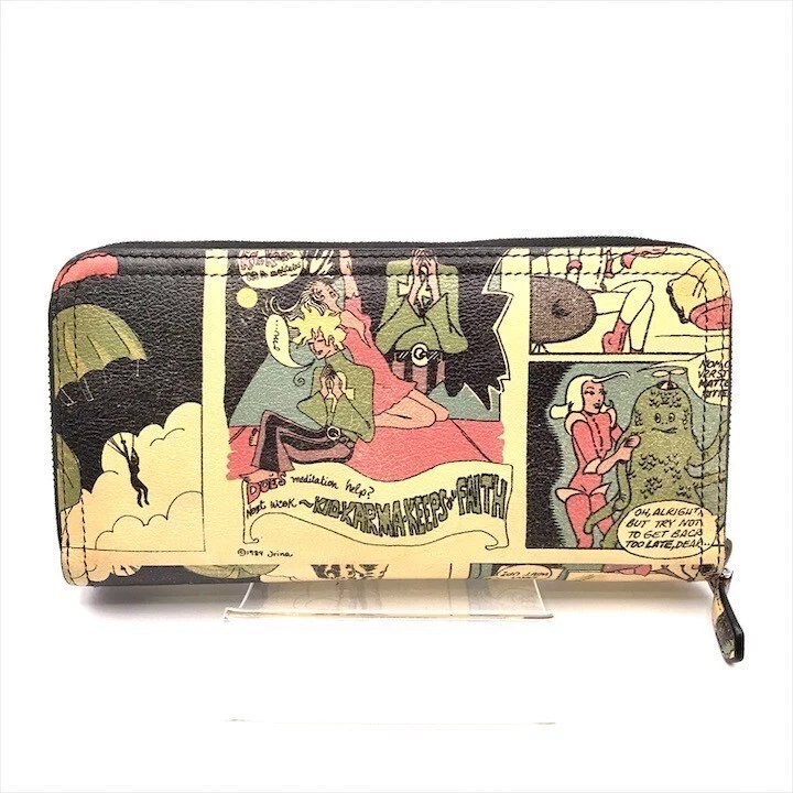 Prada Logo Comic Round Zipper Long Wallet one item only From JAPAN Used item - Image 2 of 4
