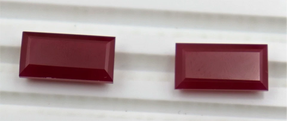 Ruby Opaque AAA Rated Lab Created Faceted Baguette Jewelry Stone 3x6 to 16x22mm - Image 3 of 4
