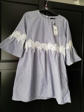 Boohoo dress 10 White And Blue Straps 