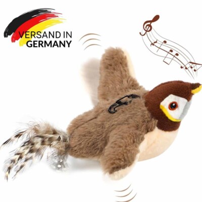 Cat Toy Interactive Chirping Bird Cat Flapping Bird Cat Toy Sound Bird Toy