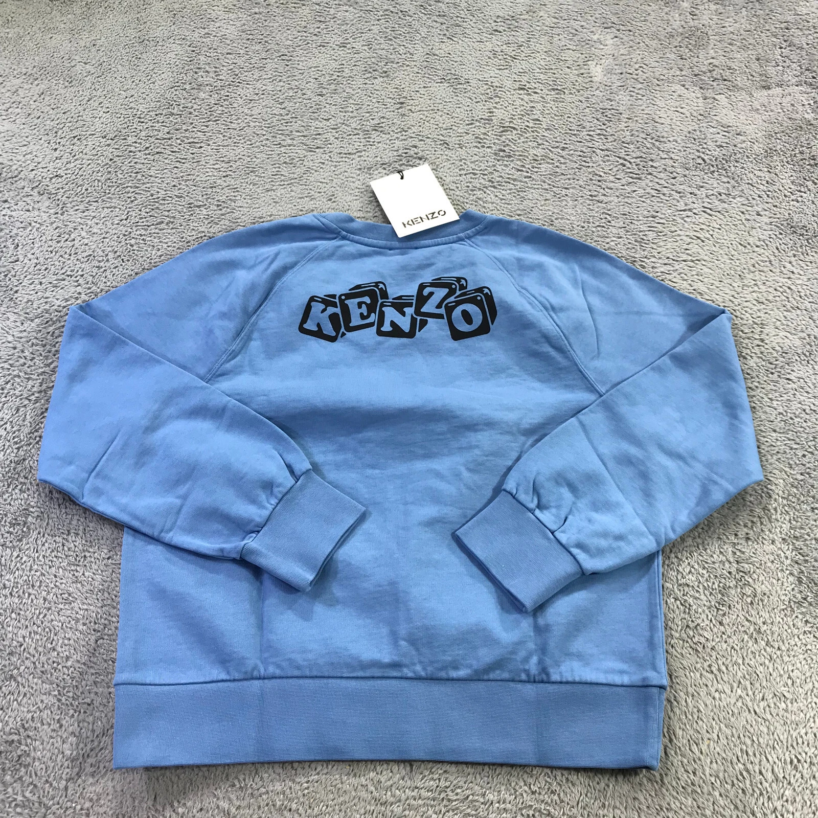 Kenzo Maglione Donna Extra Large Felpa Girocollo Blu Boke Fiore Grafica