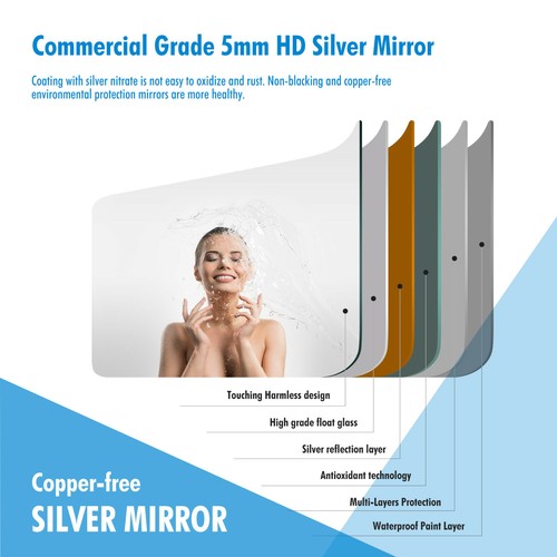 24in Round LED Bathroom Mirror 3 Color Modes Bluetooth Vanity Woman Mirror IP44 - Picture 11 of 12