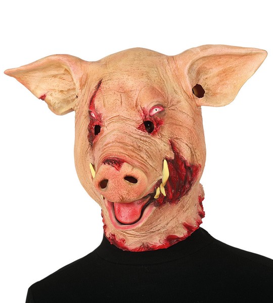 Halloween Schweinekopf Latex Maske Blutige Tierkopf Horror KostüM-image