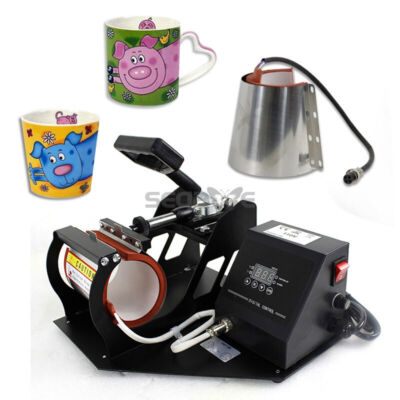New Coffee Latte Mug Cup Heat Press Printer Sublimation Transfer Machine 2in1 