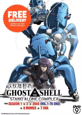 DVD Anime Ghost In The Shell: Stand Alone Complex Season 1 + 2 + 2045 + 6 Movies