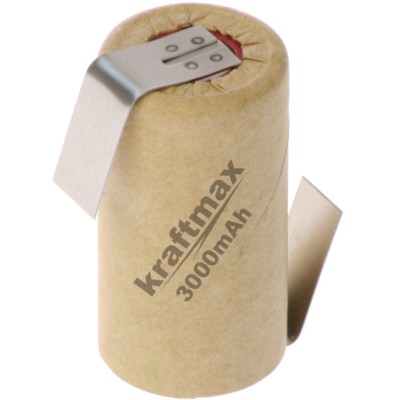 10x Kraftmax Sub-C Hochleistungsakku mit Z- Lötfahne - 1,2V / 3000 mAh Ni-MH