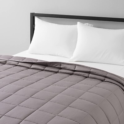 Amazon Basics 6,8 kg gewichtete Ganzjahresdecke aus Baumwolle - Twin GRAU 122 x 183 cm