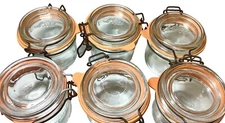 6 VTG  "le parfait verre recuit special" ring seal jars 200ml  Canning
