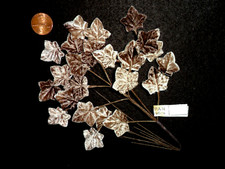 Vintage Brown / Beige Varagated Ivy Velvet Leaves made in Japan