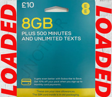EE Data Sim card 2G -4G & 5G  Preloaded With 8GB Data Standard Micro Nano Trio