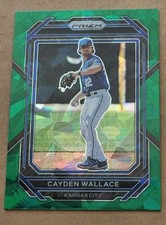 Cayden Wallace 2023 Panini Prizm Green Cracked Ice Prizm #74 Kansas City Royals
