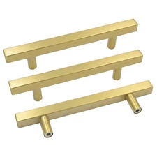 10 Pack Brushed Brass Cabinet Pulls Gold Cabinet Hardware Handle Pull - LS121...