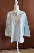 Ethnc Pakistani Kurti Tunic Summer Cotton Oversized Sz L Comfortable Embroidered