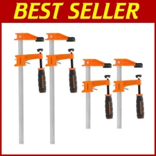 Professional 4-Pack F-Clamps, 6" & 12" - 600 lbs Load