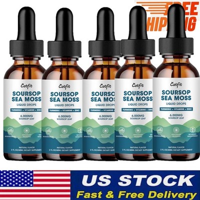 1-5X Soursop Graviola Liquid Drop+Sea Moss Turmeric Regeneration Immune 60ml