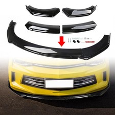 4pc Car Front Bumper Lip Spoiler Splitter Body Glossy Black For Chevrolet Camaro 4pc Car Front Bumper Lip Spoiler Splitter Body Glossy Black For Chevrolet Camaro