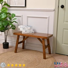 Handcrafted Solid Wood Rustic Bench Entryway Living Dining Room Seating New